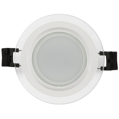 Downlight de LED redondo de cristal, empotrar, 6W 4200K, 220V, luz neutral, IP44,Flickerless
