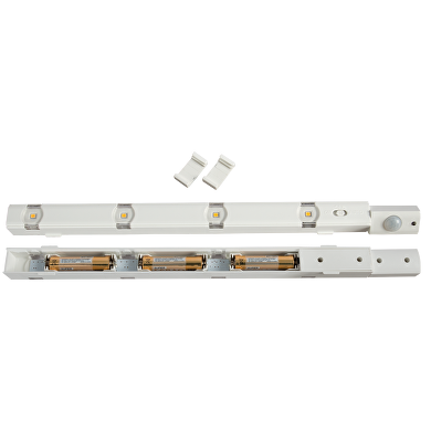 Regleta de LED para muebles de pilas LR03 con PIR sensor y fotocélula, 0.3W, 4000K, SMD2835