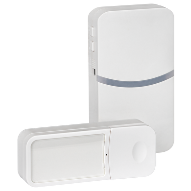 RF Timbre inalámbrico con pulsador kinetico IP44 blanco