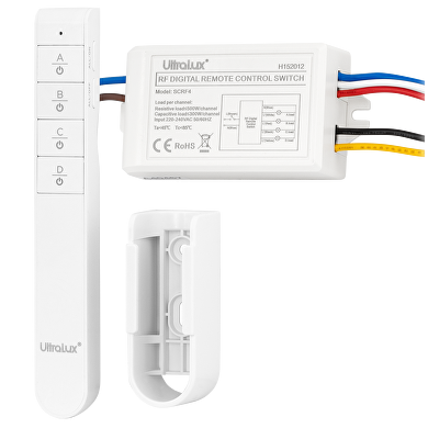 RF interruptor con 4 canales y mando a distancia 220V AC