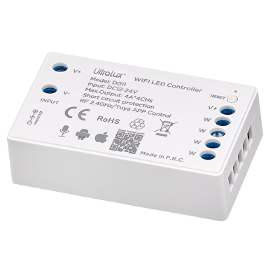 Smart 2.4G RF WIFI controlador para tiras de LED un color ( de 1 a 4 zonas) 4x4A, 192W (12V), 12-24V DC