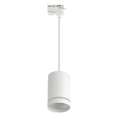 Foco de carril, monofásico, GU10, 220-240V AC, IP20, RING, BLANCO
