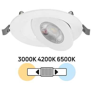 Downlight de LED de empotrar,móvil, 7W, 3000K/4200K/6500K(CCT), 220-240V AC, IP20