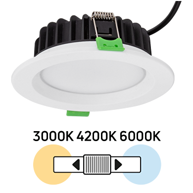 Downlight de LED dimable 10W,1280lm, 3000K/4200K/6000K, 220V AC, IP44, SMD2835,redondo de empotrar