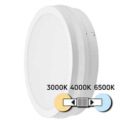 Plafón de LED estanco,CCT,sensor de microondas,blanco, 18W,3000K/4000K/6500K, 220V-240V AC, IP54