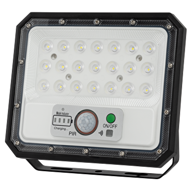 LED proyector con panel solar PIR detector de movimiento, 90°, 5W, 5500K, IP65