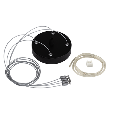Kit para montaje suspendido con 4 cables 100 см., color negro, cable de alimentación transparente