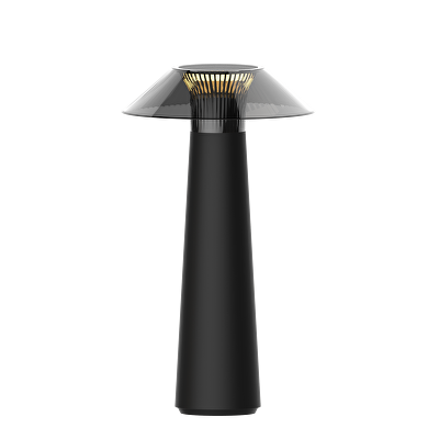 Lámpara de mesa 1,6W:3000K dimable, IP44,recargable, negra , 6h