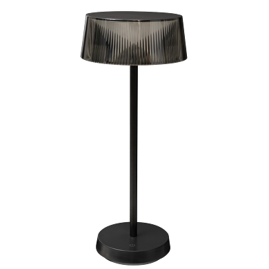 Lámpara de mesa 2.3W,3000K,IP44,dimable, recargable, negra, 5h