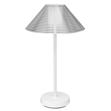 Lámpara de mesa 1,5W,3000K,IP44,dimable, recargable, blanca, 6h