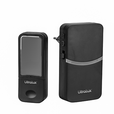 RF Timbre inalámbrico con pulsador kinetico IP44 negro