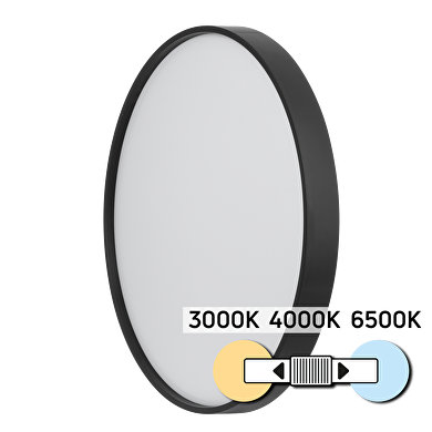 Plafón CCT ,negro, redondo, 24W, 3000K/4000K/6500К, 220-240V AC, IP20