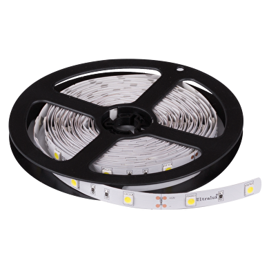 TIRA DE LED SMD5050, 7.2W/M, LUZ CÁLIDA, 12V DC, 30 LEDS/M, 5M ROLLO, NO RESISTENTE AL AGUA