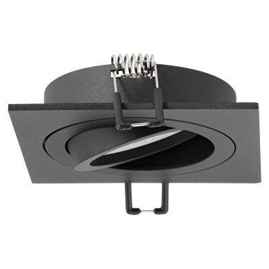 Aro de empotrar cuadrado, GU10,basculante,negro, IP20, aluminio