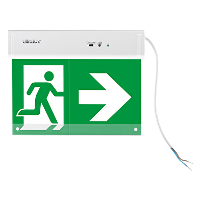 LED señalización de emergencia con batería incorporada Ni-Cd 400mAh/3.6V, 1.5W, 6500K