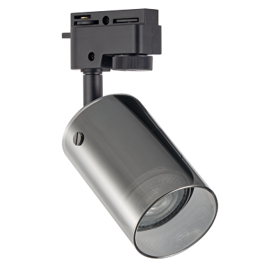 Foco de carril, de cristal, monofásico, GU10, 220-240V AC, IP20, negro