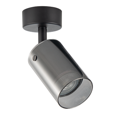 Luminaria de techo, cristal, GU10, 220-240V AC, IP20, negro