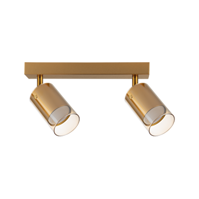 Luminaria de techo, doble,2xGU10 ,cristal ORO