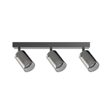 Luminaria de techo, triple, 3xGU10 ,cristal  NEGRO
