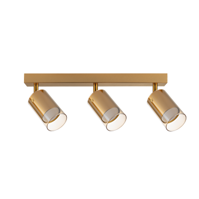 Luminaria de techo,triple, 3xGU10 ,cristal  ORO