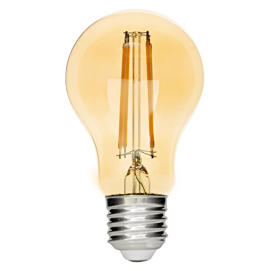 LED bombilla standart con filamento,dimable, A60, 8W, E27, 1800K(luz ámbar)