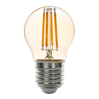LED bombilla esfèrica con filamento,dimable ,4W ,G45, E27, 1800K(luz àmbar),