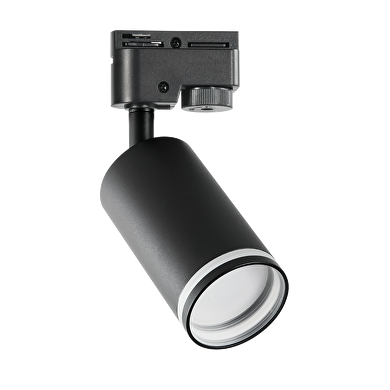 Foco de carril, monofásico, GU10, 220-240V AC, IP20, RING, NEGRO