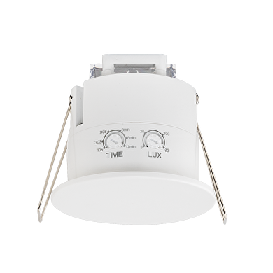 Sensor de microondas de presencia y movimiento(2 ZONAS), de empotrar , 360°,1000W, 4m, IP54