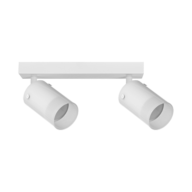 Luminaria de techo, doble, 2xGU10 ,cristal BLANCO