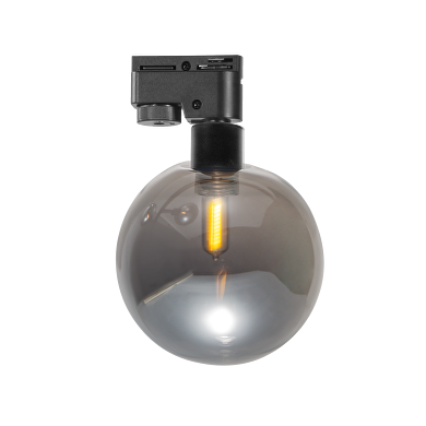 Luminaria esférica de carril , G9 ,cristal  NEGRO,IP20