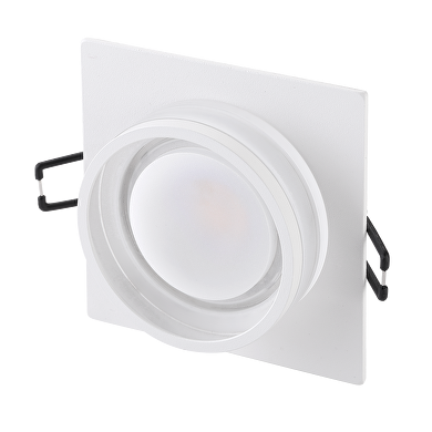 Aro decorativo de bajo deslumbramiento, cuadrado, fijo , color blanco, IP20, GU10