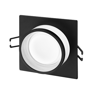 Aro decorativo de bajo deslumbramiento, cuadrado, fijo , color negro, IP20, GU10