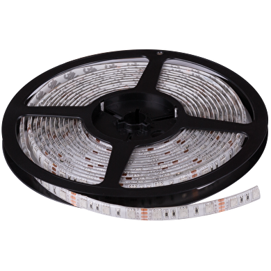 TIRA DE LED SMD5050, 14.4W/M, RGB, 12V DC, 60 LEDS/M, 5M ROLLO, IP65 RESISTENTE AL AGUA