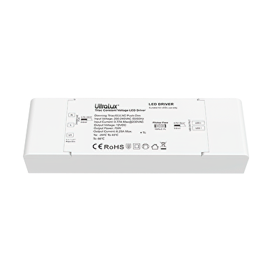 Alimentador dimable TRIAC, PUSH 12V DC, 6.25A, 75W