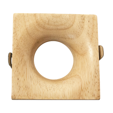 Aro de empotrar decorativo de madera, cuadrado, GU10, fijo,  IP20