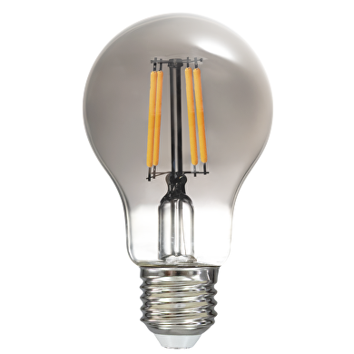 Bombilla standart con filamento, difusor ahumado,A60,5W, E27, 1800K