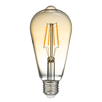 LED Bombilla Edison filamento ámbar, ST64, 5W, E27, 1800K