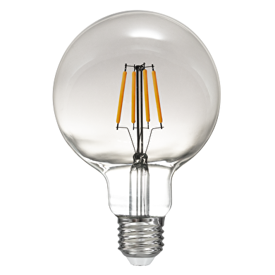 LED bombilla globo con filamento ahumado, G95, 5W, E27, 1800K, 230V AC, ámbar