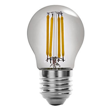 LED esférica con filamento, G45, 5W, E27, 1800K, 230V AC, ámbar