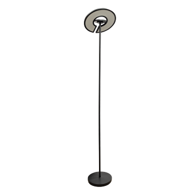 Lámpara de pie LED CCT+RGB con mando a distancia, regulable, color negro, 40W + 8W, IP20
