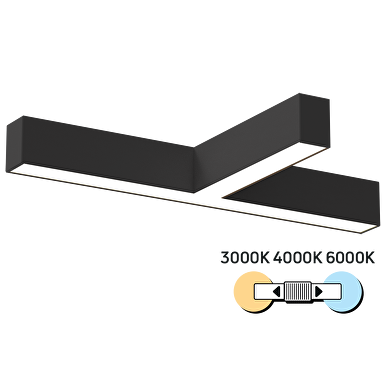 LED luminaria modular  T  CCT, color negro , 30W