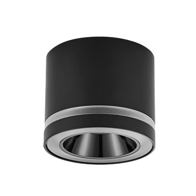 Luminaria fija redonda de superficie, con bajo nivel de deslumbramiento, color negro, IP20, para módulo LED,60mm