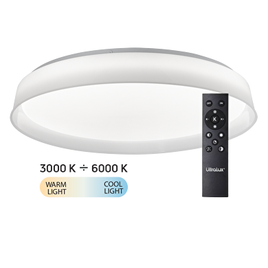 Plafón de LED dimable;ССТ 3000K-6000; max.72W;con mando a distancia, color blanco; redondo; IP20