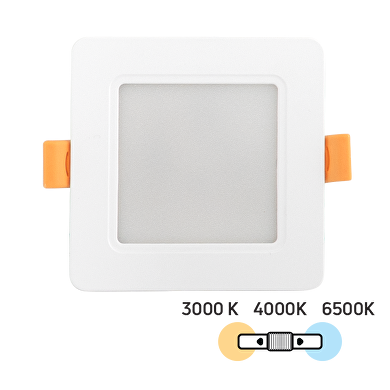 Downlight de LED, 5W, 3000K/4000K/6500K(CCT),IP54,220V-240V AC,Flickerless, cuadrado de empotrar