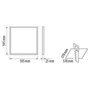 LED panel 60х60cm 34W, 4000lm,4200K, 220V-240V AC,Flickerless,IP44,superficie/empotrar