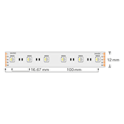 Tira de LED 19.2W/m, 24V/DC,RGB+4200K(luz neutral),60 leds/m,SMD5050 5m(rollo),IP20,serie profesional