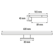 LED aplique de baño, 8W, 4200K, IP44, chromo