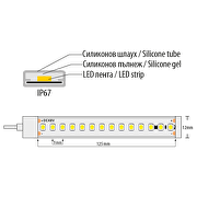 Tira de LED 48V/DC 7W/m 4200K SMD3528, 112LEDs/m, 10m, IP67