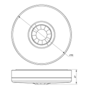 Sensor de movimiento(PIR) de superficie, 360°, 6m, IP65