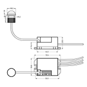 Mini sensor de movimiento (PIR), 12-24V DC 60W/120W, 360°, 6m